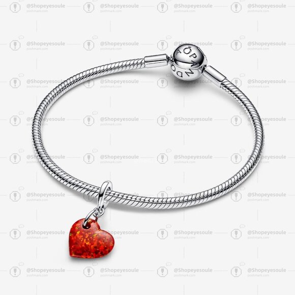 Pandora Opalescent Red Heart Dangle Charm - Picture 3 of 6